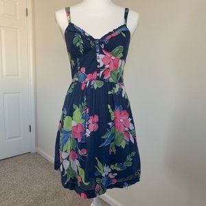 Hollister Blue/Pink/Green Floral Cotton Sun Dress